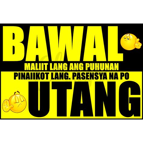 bawal utang signage